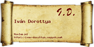 Iván Dorottya névjegykártya